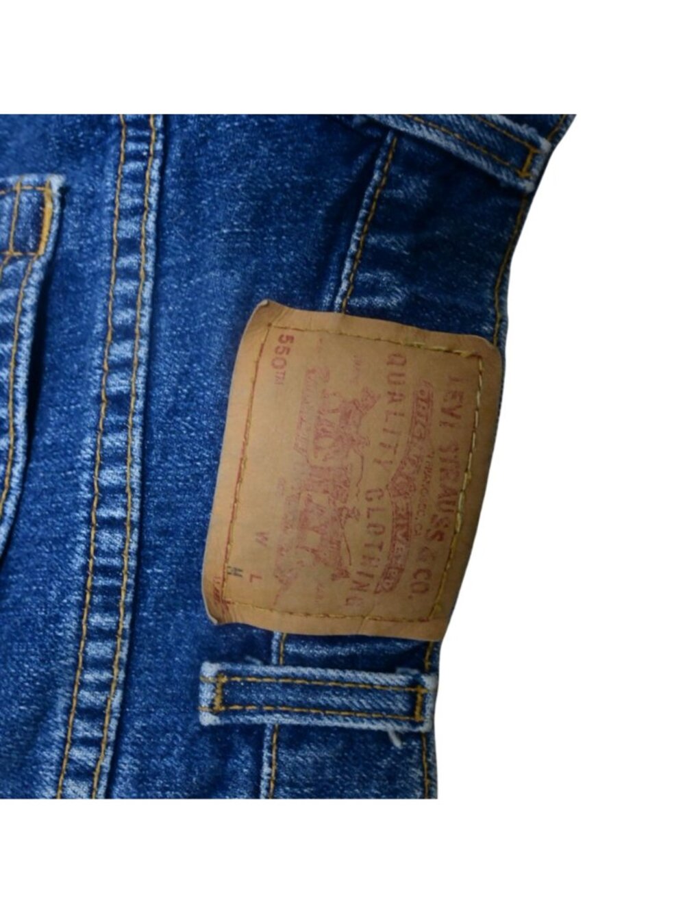 Levi's 550 Jeans Tapered Leg Relaxed Fit Size 4 Pet Dark Blue Denim Vintage - Picture 5 of 8